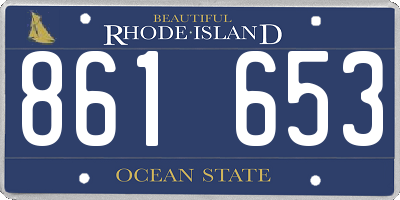 RI license plate 861653