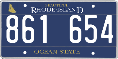 RI license plate 861654