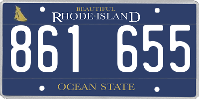 RI license plate 861655