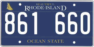 RI license plate 861660