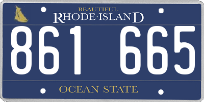 RI license plate 861665