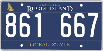 RI license plate 861667