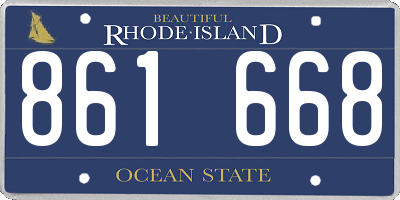 RI license plate 861668