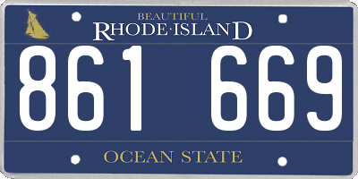 RI license plate 861669