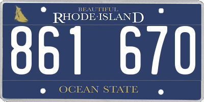 RI license plate 861670