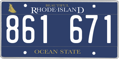 RI license plate 861671