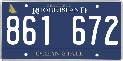 RI license plate 861672