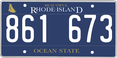 RI license plate 861673