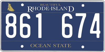 RI license plate 861674