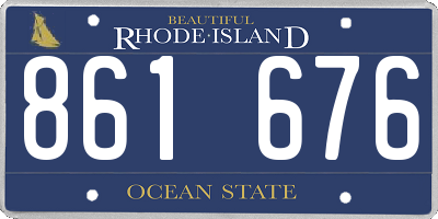 RI license plate 861676