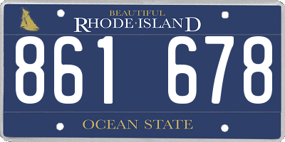 RI license plate 861678