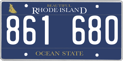 RI license plate 861680