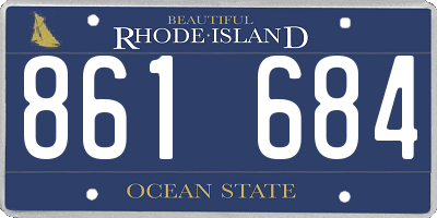 RI license plate 861684