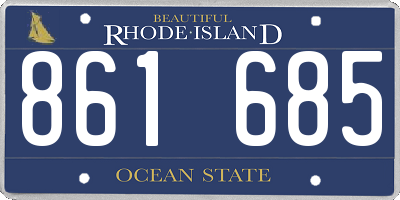 RI license plate 861685