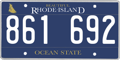 RI license plate 861692