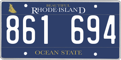 RI license plate 861694