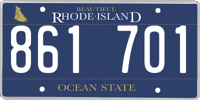 RI license plate 861701