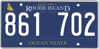 RI license plate 861702