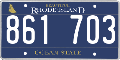 RI license plate 861703