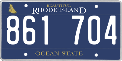 RI license plate 861704