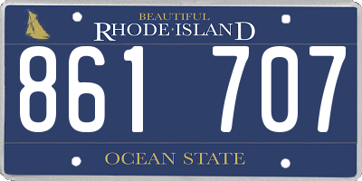 RI license plate 861707