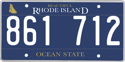RI license plate 861712