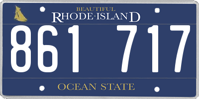 RI license plate 861717