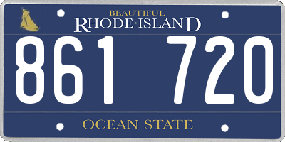 RI license plate 861720