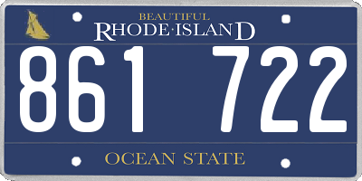 RI license plate 861722