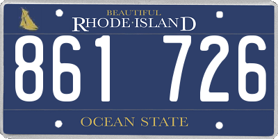 RI license plate 861726