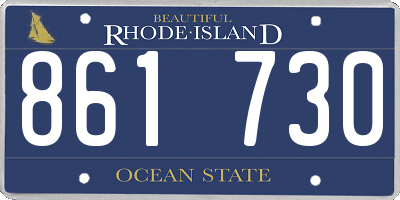 RI license plate 861730
