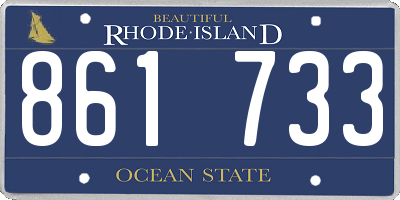 RI license plate 861733