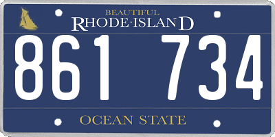 RI license plate 861734