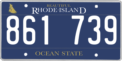 RI license plate 861739