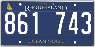 RI license plate 861743