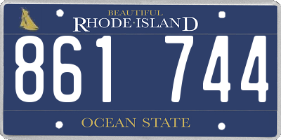 RI license plate 861744