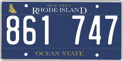RI license plate 861747