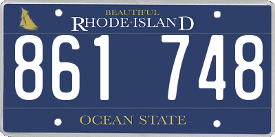 RI license plate 861748