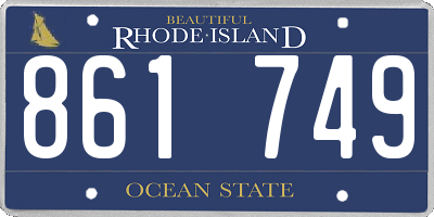 RI license plate 861749
