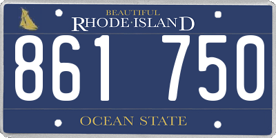 RI license plate 861750