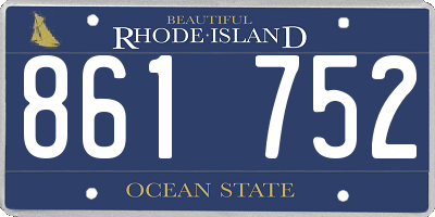RI license plate 861752