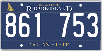 RI license plate 861753