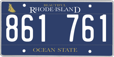 RI license plate 861761