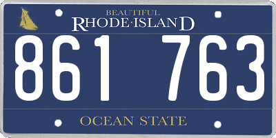 RI license plate 861763