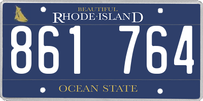 RI license plate 861764