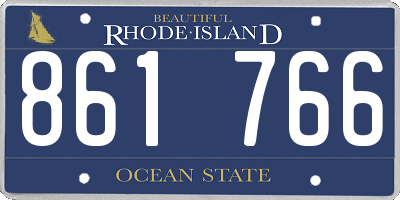 RI license plate 861766