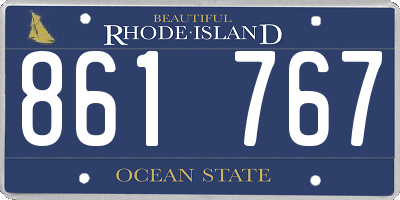 RI license plate 861767