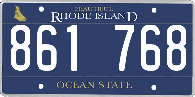 RI license plate 861768