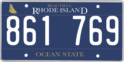 RI license plate 861769