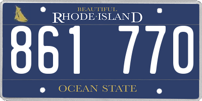 RI license plate 861770